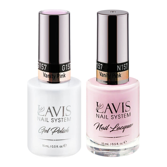 LAVIS 157 Vanity Pink - Gel Polish & Matching Nail Lacquer Duo Set - 0.5oz