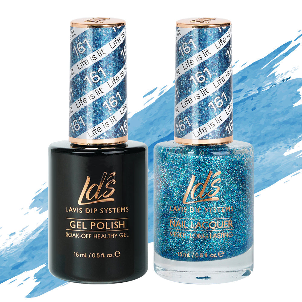 LDS 161 Life Is Lit - LDS Healthy Gel Polish & Matching Nail Lacquer Duo Set - 0.5oz