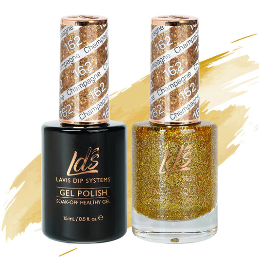 LDS 162 Champagne - LDS Healthy Gel Polish & Matching Nail Lacquer Duo Set - 0.5oz