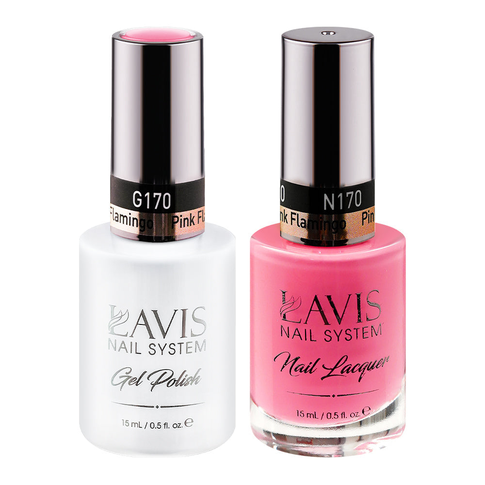 LAVIS 170 Pink Flamingo - Gel Polish & Matching Nail Lacquer Duo Set - 0.5oz