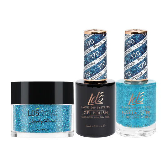 LDS 3 in 1 - 170 Young Attitude - Dip (1oz), Gel & Lacquer Matching