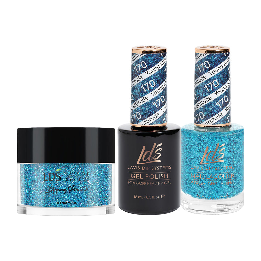 LDS 3 in 1 - 170 Young Attitude - Dip (1oz), Gel & Lacquer Matching