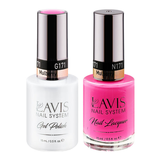 LAVIS 171 Mulberry - Gel Polish & Matching Nail Lacquer Duo Set - 0.5oz