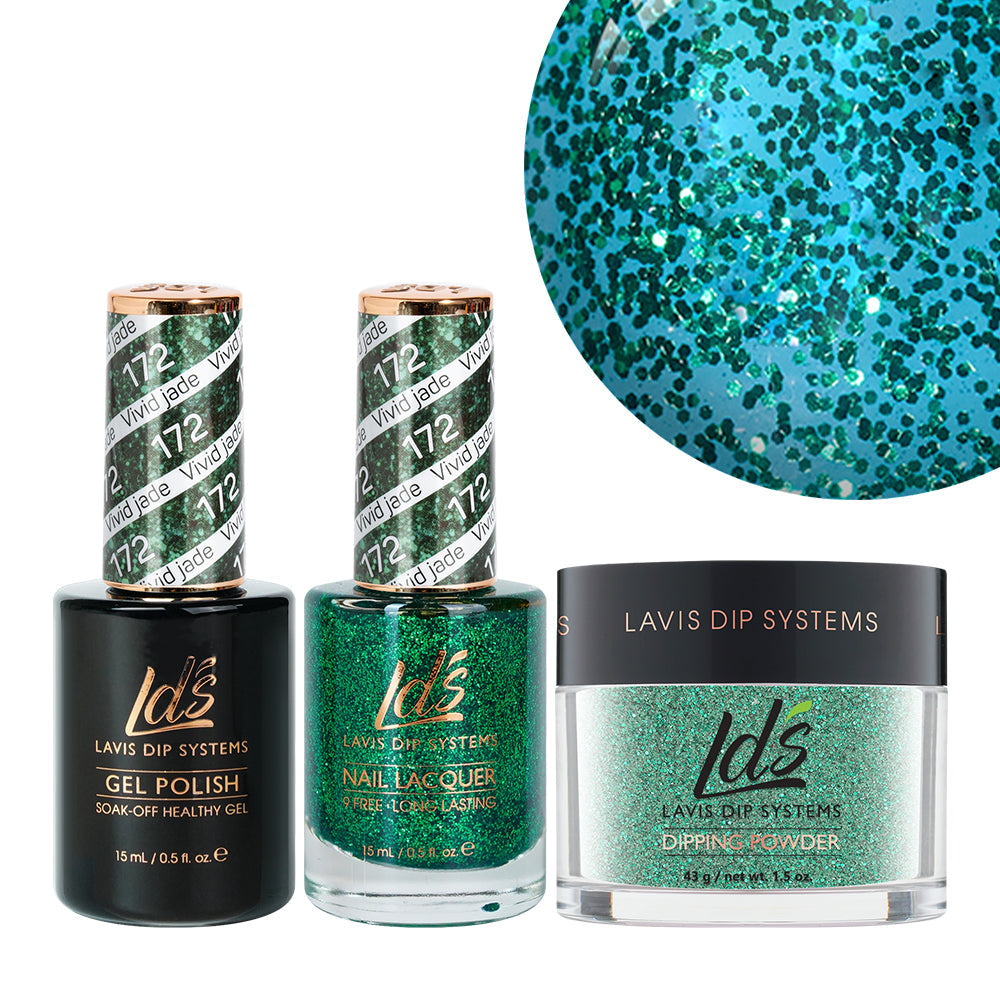 LDS 3 in 1 - 172 Vivid Jade - Dip (1.5oz), Gel & Lacquer Matching