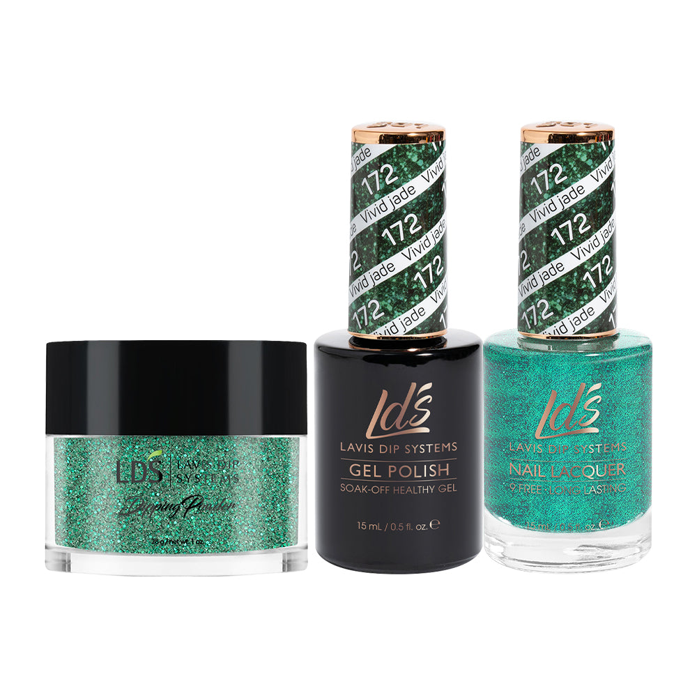 LDS 3 in 1 - 172 Vivid Jade - Dip (1oz), Gel & Lacquer Matching