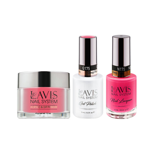 LAVIS 3 in 1 - 175 Deep Pink - Acrylic & Dip Powder, Gel & Lacquer