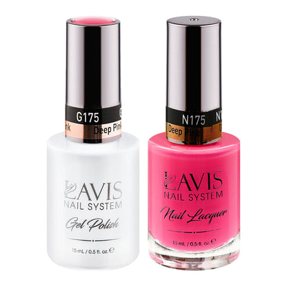 LAVIS 175 Deep Pink - Gel Polish & Matching Nail Lacquer Duo Set - 0.5oz