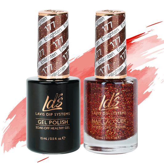 LDS 177 Enlighten - LDS Healthy Gel Polish & Matching Nail Lacquer Duo Set - 0.5oz