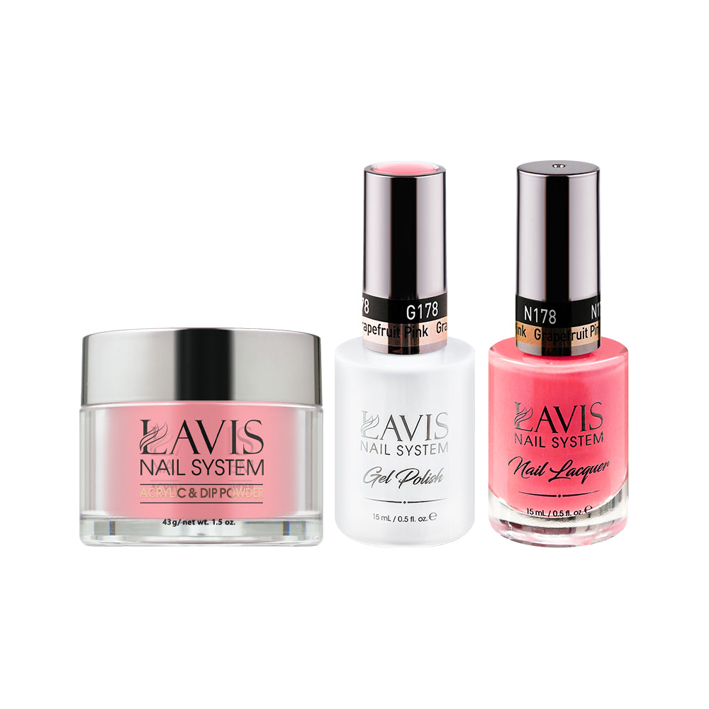 LAVIS 3 in 1 - 178 Grapefruit Pink - Acrylic & Dip Powder, Gel & Lacquer