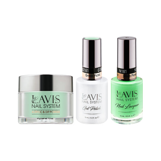 LAVIS 3 in 1 - 181 Green Picnic - Acrylic & Dip Powder, Gel & Lacquer