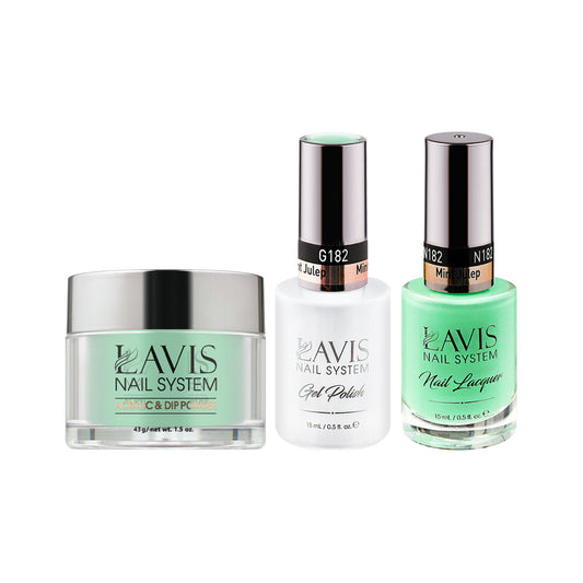 LAVIS 3 in 1 - 182 Mint Julep - Acrylic & Dip Powder, Gel & Lacquer