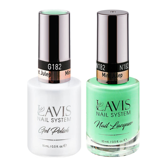 LAVIS 182 Mint Julep - Gel Polish & Matching Nail Lacquer Duo Set - 0.5oz