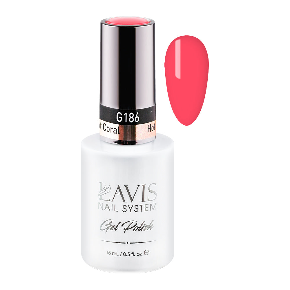 LAVIS 186 Hot Coral - Gel Polish 0.5 oz