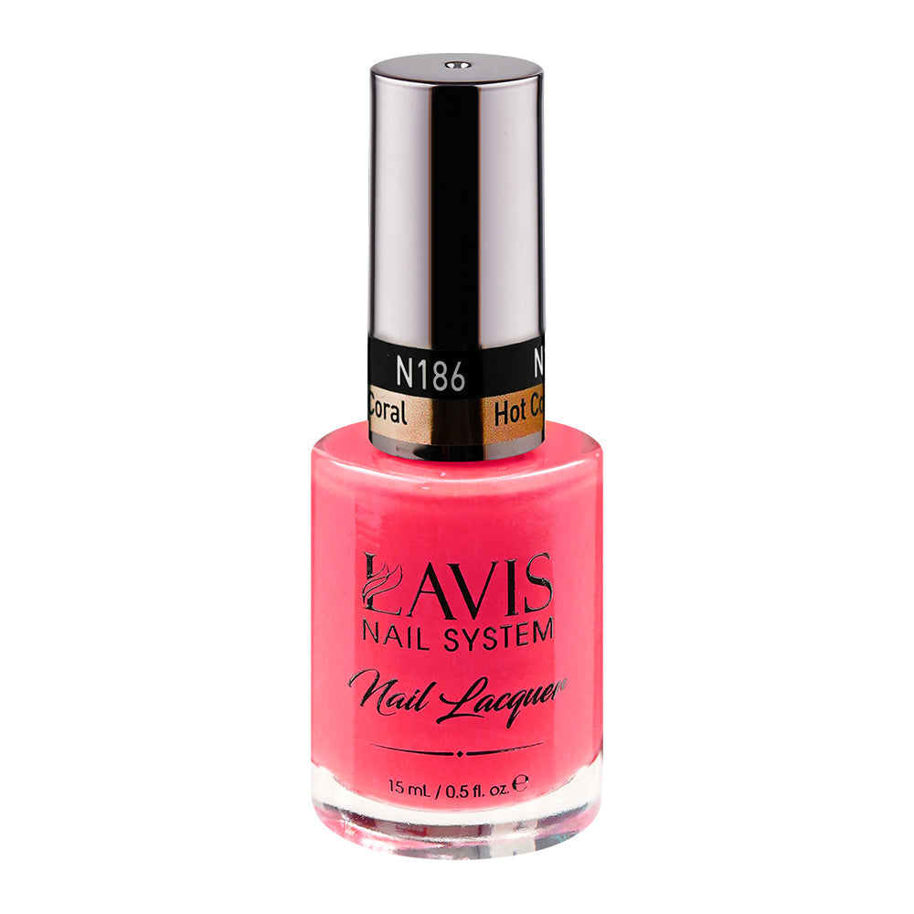 LAVIS 186 Hot Coral - Nail Lacquer 0.5 oz