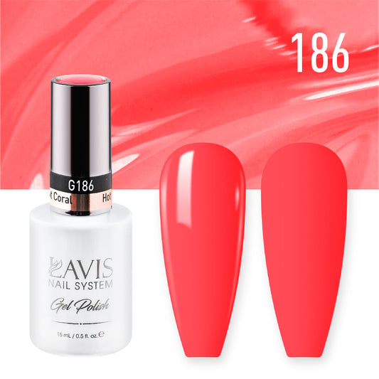 LAVIS 186 Hot Coral - Nail Lacquer 0.5 oz