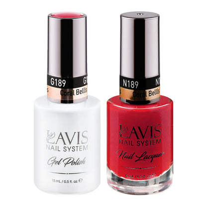 LAVIS 189 Coral Bellls - Gel Polish & Matching Nail Lacquer Duo Set - 0.5oz