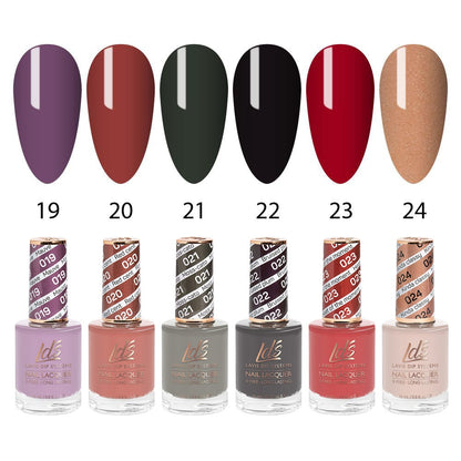 LDS Healthy Nail Lacquer  Set (6 colors) : 19 to 24