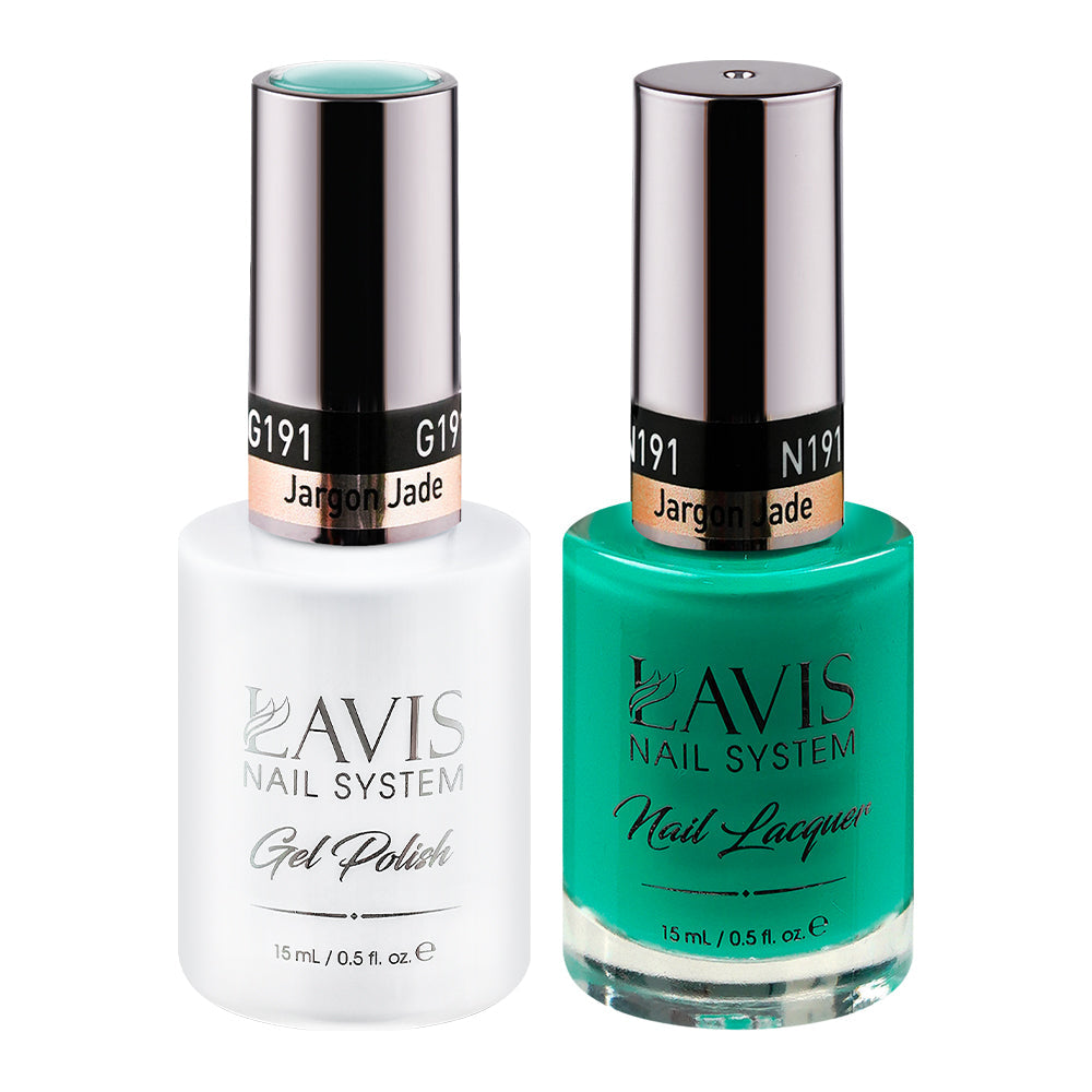 LAVIS 191 Jargon Jade - Gel Polish & Matching Nail Lacquer Duo Set - 0.5oz