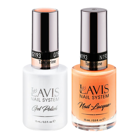 LAVIS 193 Tangerine - Gel Polish & Matching Nail Lacquer Duo Set - 0.5oz