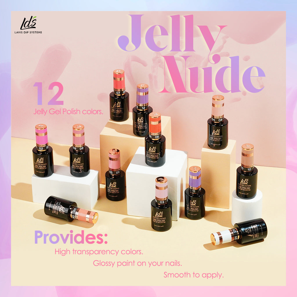 LDS 12 Hint of Violet - Gel Polish 0.5 oz - Jelly Nude