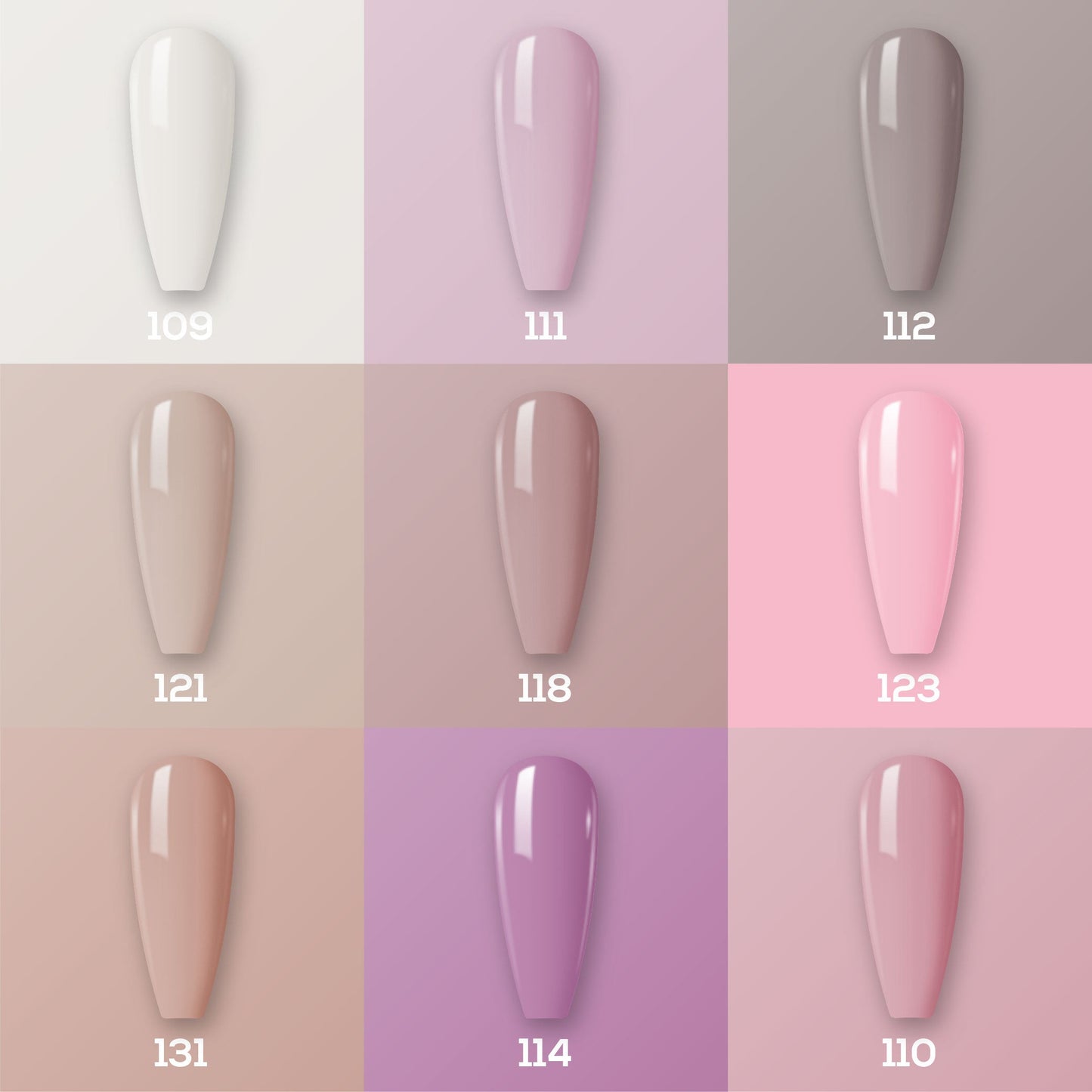 9 Lavis Holiday Gel Nail Polish Collection - SET 1 - 109; 111; 112; 121; 118; 123; 131; 114; 110