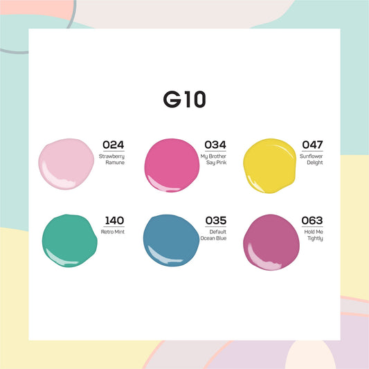 Lavis Gel Summer Color Set G10 (6 colors) : 024, 034, 047, 140, 035, 063