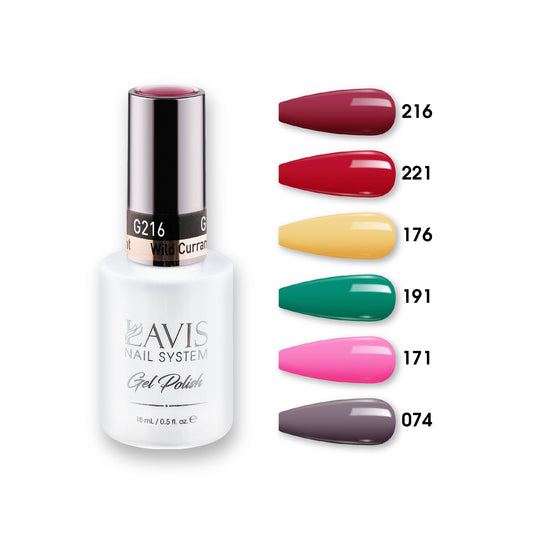 Lavis Gel Color Set 12 (6 colors) : 216; 221; 176; 191; 171; 074