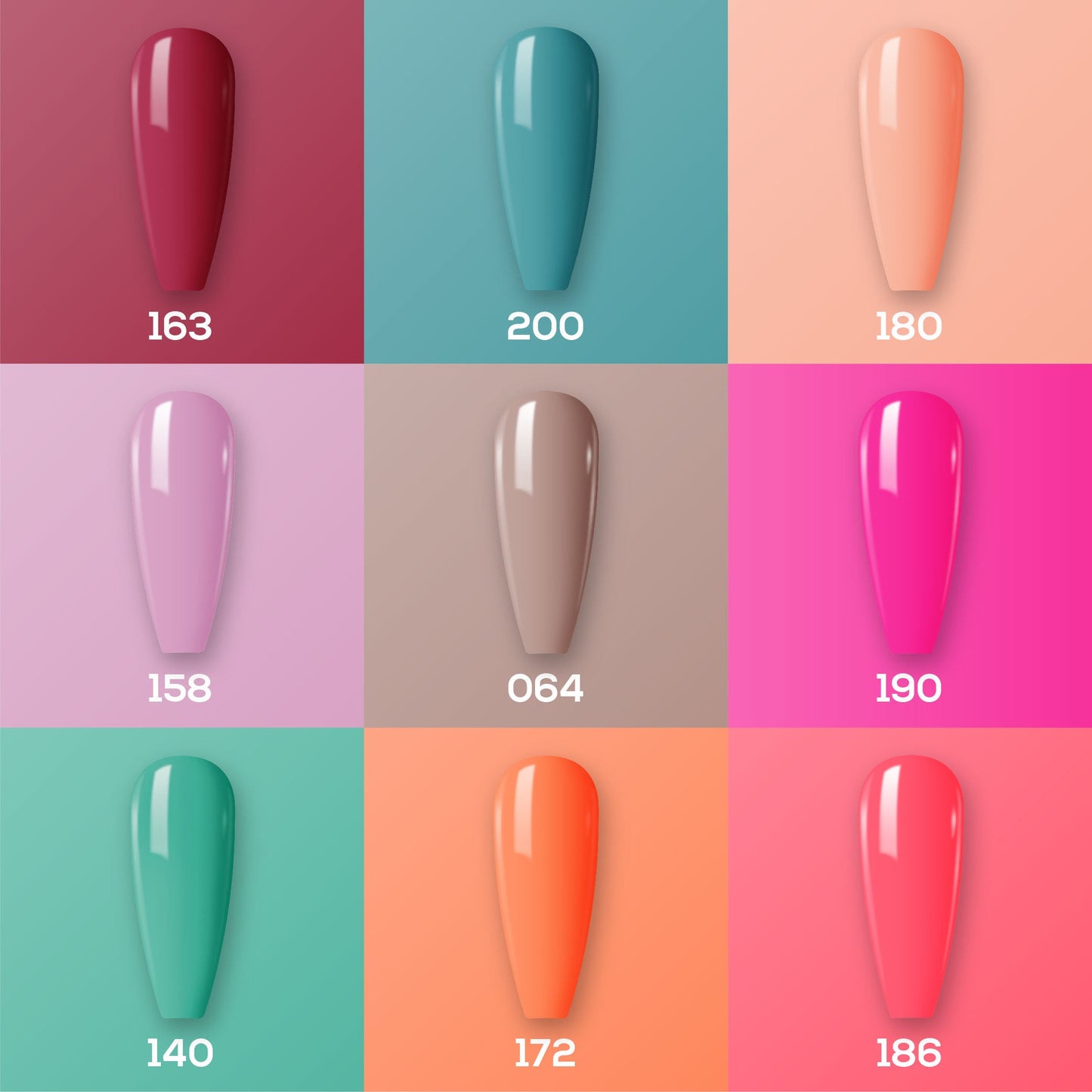 9 Lavis Holiday Gel Nail Polish Collection - SET 13 - 163; 200; 180; 158; 064; 190; 140; 172; 186