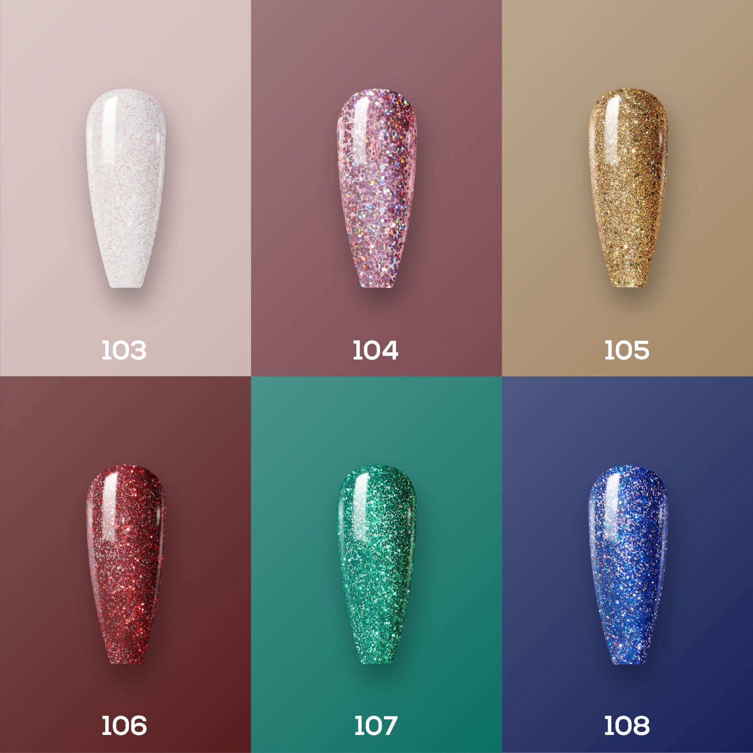 Lavis Healthy Nail Lacquer Holiday Fall Set N1 (6 colors) : 103, 104, 105, 106, 107, 108