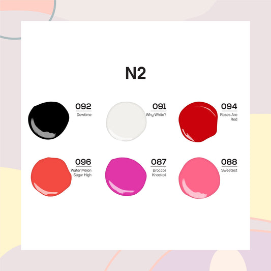 Lavis Healthy Nail Lacquer Summer Set N2 (6 colors) : 088, 087, 091, 092, 094, 096