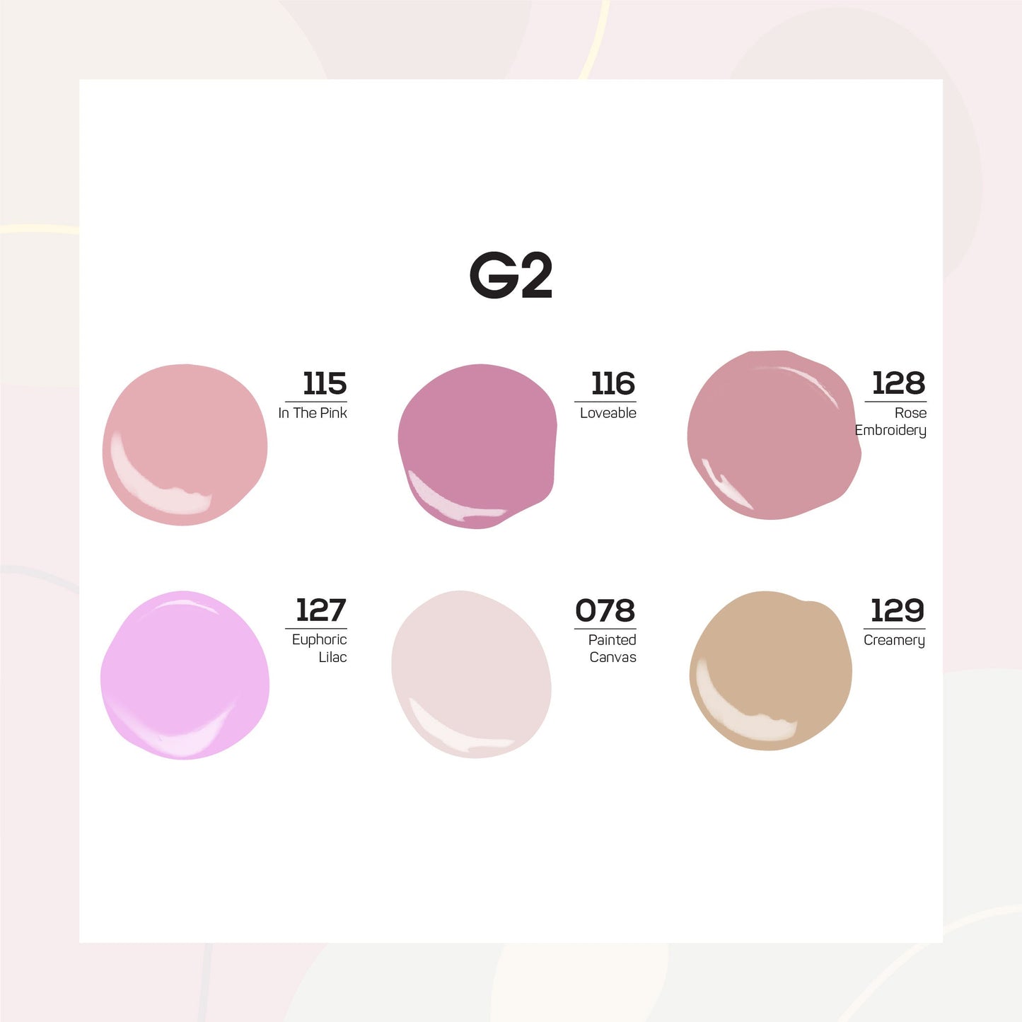 Lavis  Gel Color Set G2 (6 colors) : 115, 116, 128, 137, 078, 129Lavis  Gel Color Set G2 (6 colors) : 115, 116, 128, 137, 078, 129
