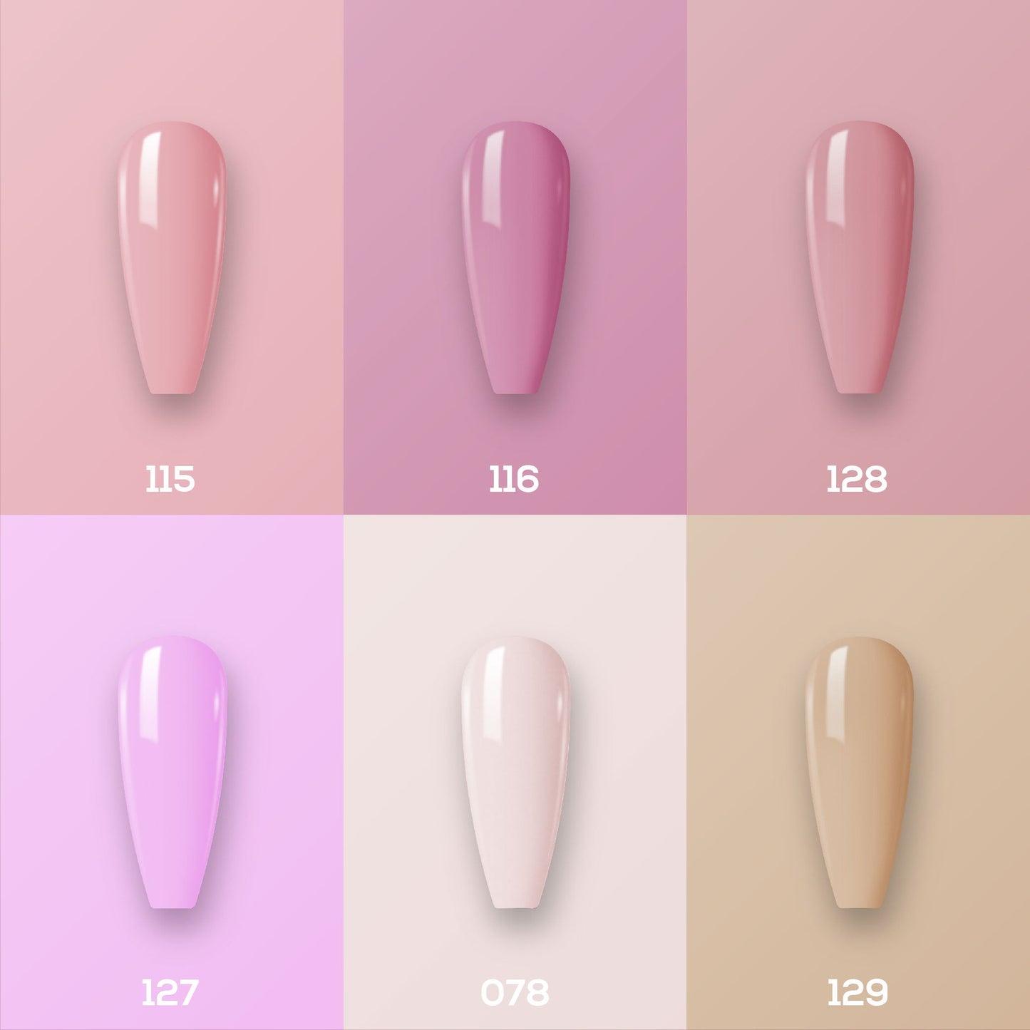 Lavis Healthy Nail Lacquer  Set N2 (6 colors) : 115, 116, 128, 137, 078, 129