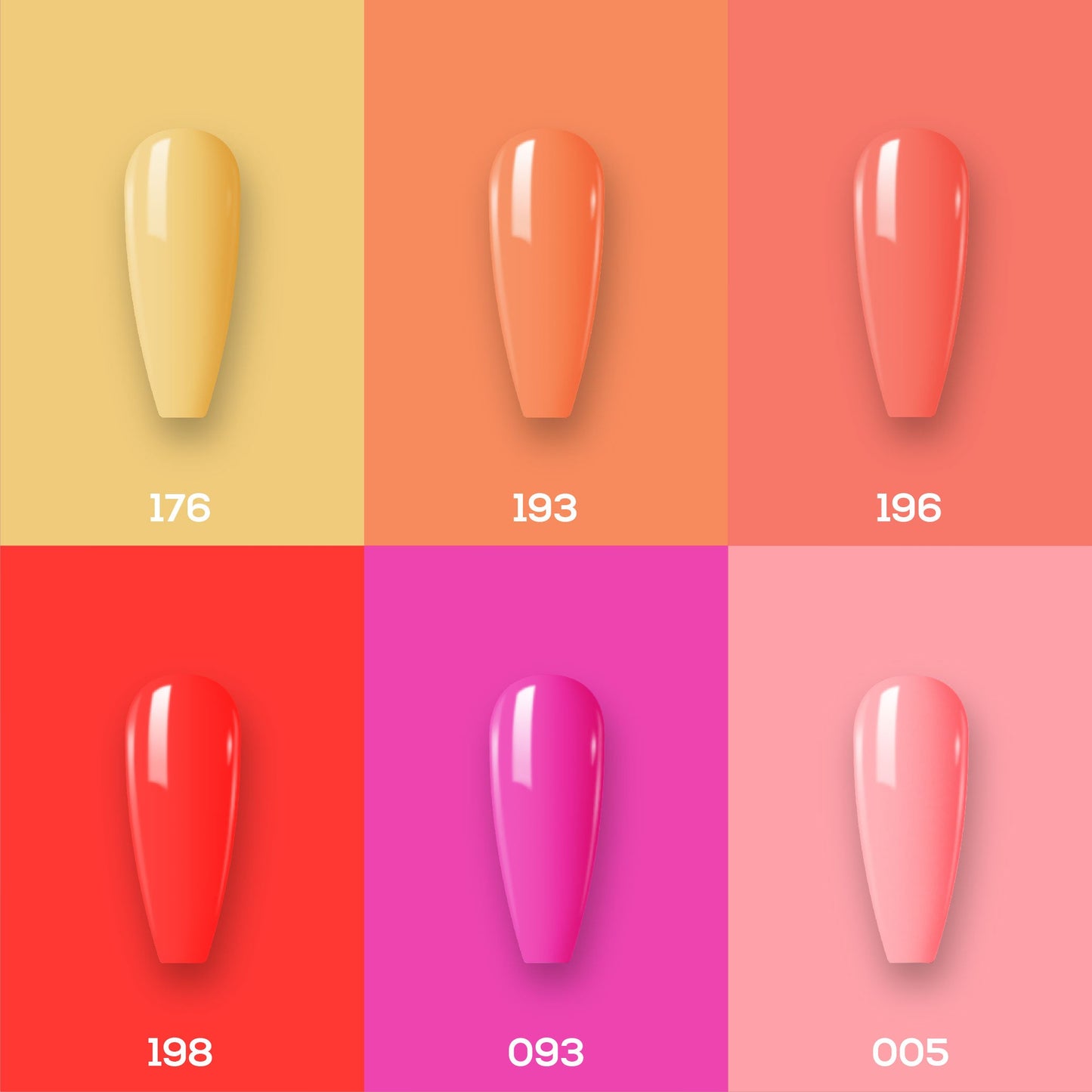 Lavis Gel Summer Color Set G4 (6 colors) : 176, 193, 196, 198, 093, 005