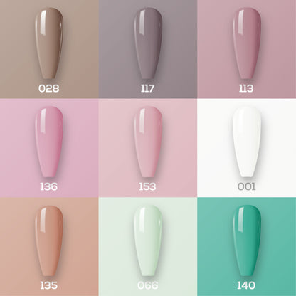 9 Lavis Holiday Gel Nail Polish Collection - SET 5 - 028; 117; 113; 136; 153; 001; 135; 066; 140