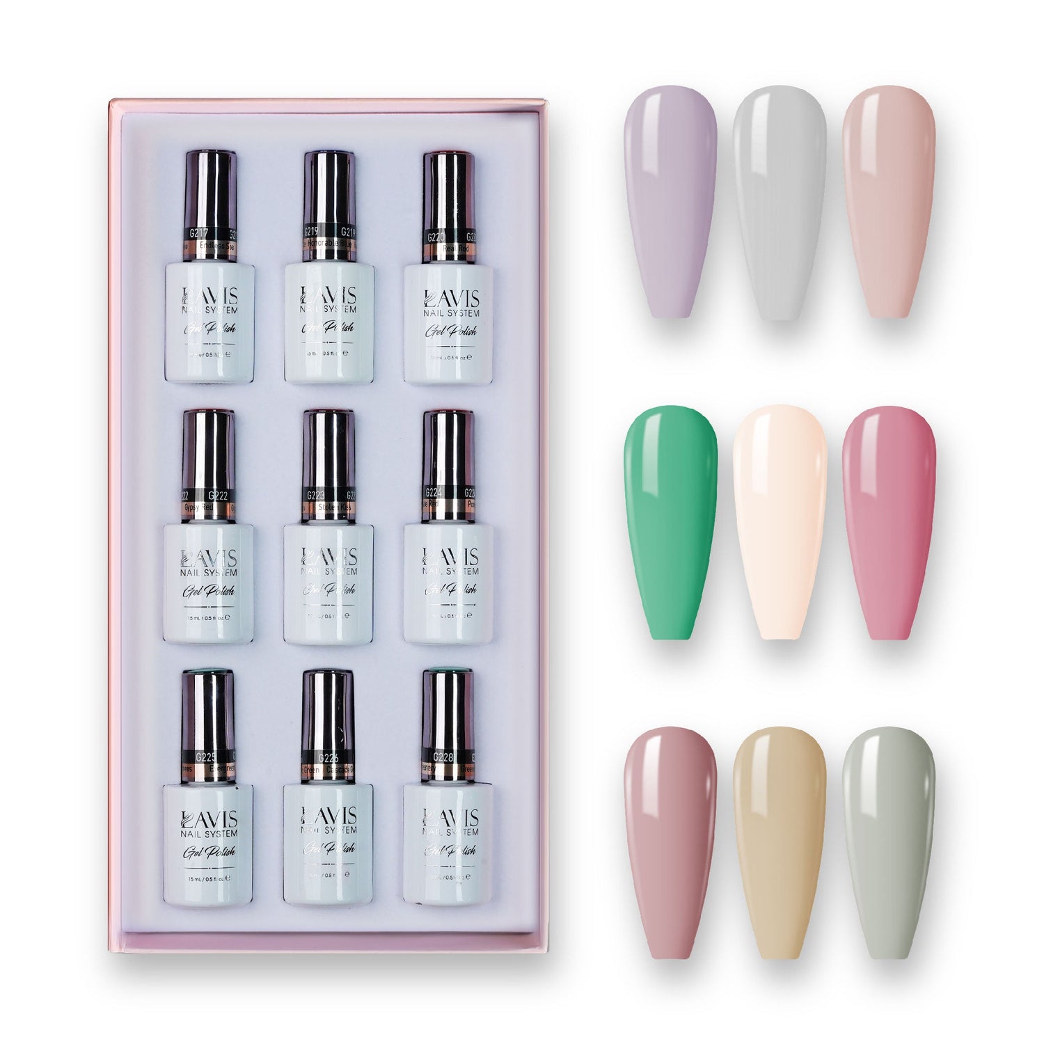 9 Lavis Holiday Gel Nail Polish Collection - SET 6 - 122; 124; 126; 149; 072; 137; 018; 130; 075