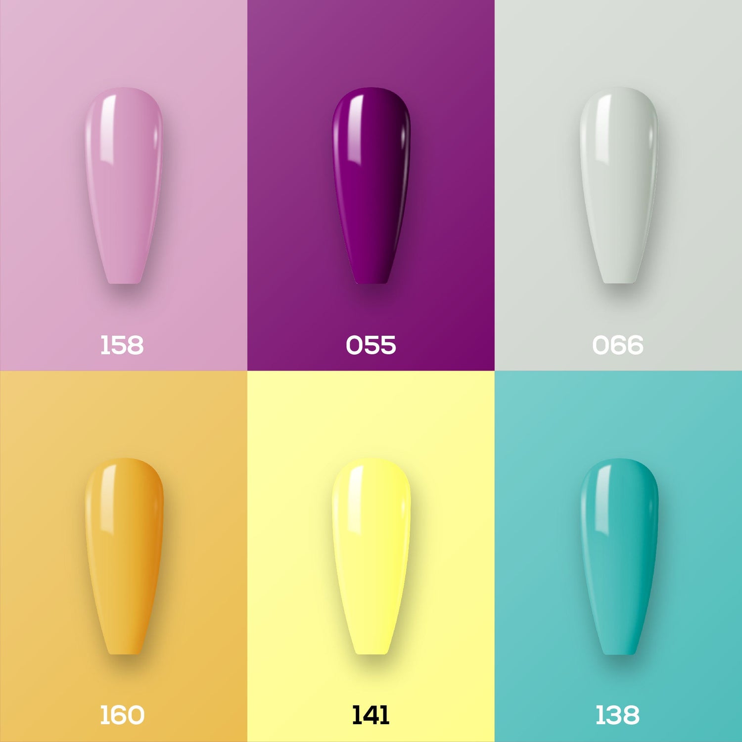 Lavis Gel Summer Color Set G6 (6 colors) : 158, 055, 066, 160, 141, 138