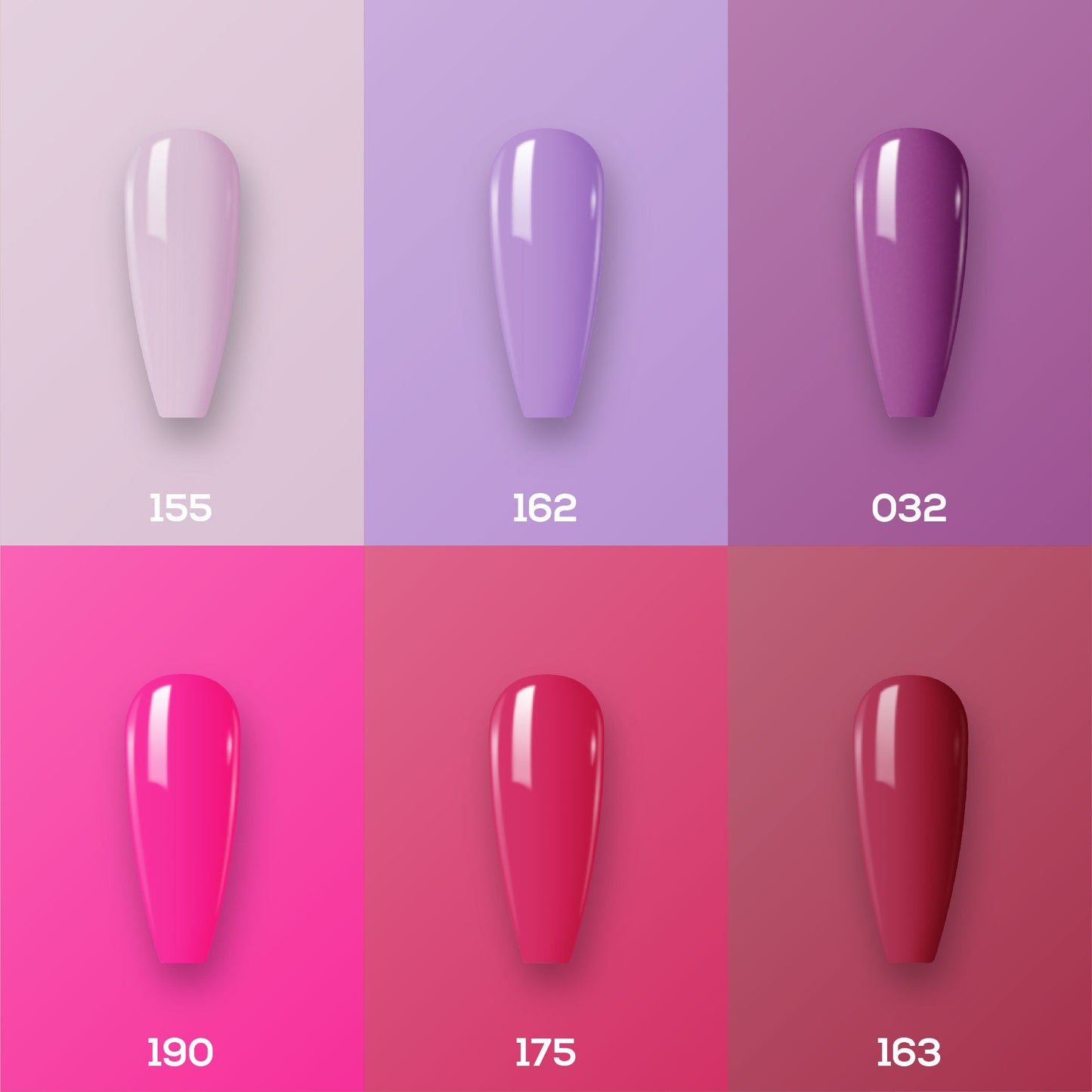 Lavis Healthy Nail Lacquer  Set N7 (6 colors) : 155, 162, 032, 190, 175, 163