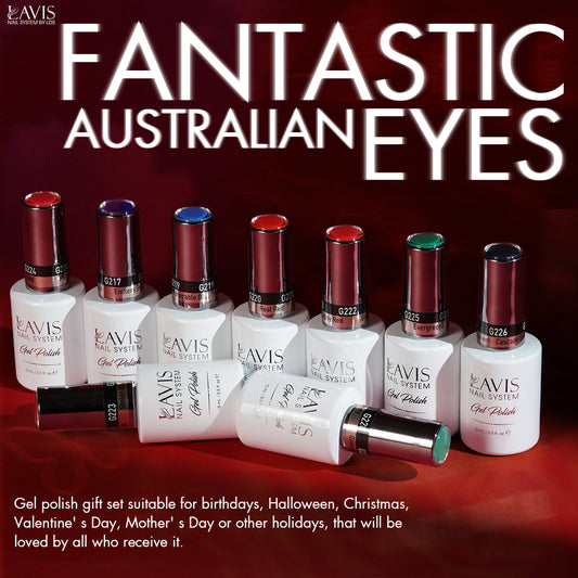 Lavis Gel Fantastic Australian Eyes Set G8 (9 colors) : 217, 219, 220, 222, 223, 224, 225, 226, 228