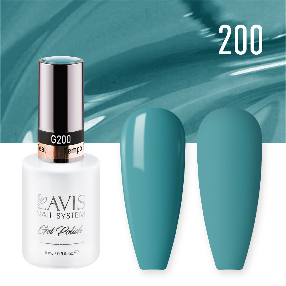 LAVIS 200 Tempo Teal - Gel Polish & Matching Nail Lacquer Duo Set - 0.5oz