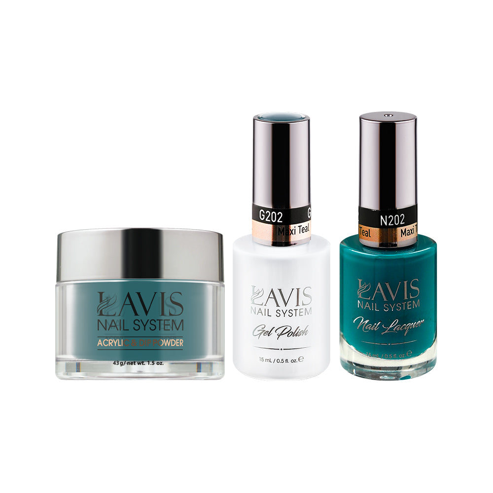 LAVIS 3 in 1 - 202 Maxi Teal - Acrylic & Dip Powder, Gel & Lacquer