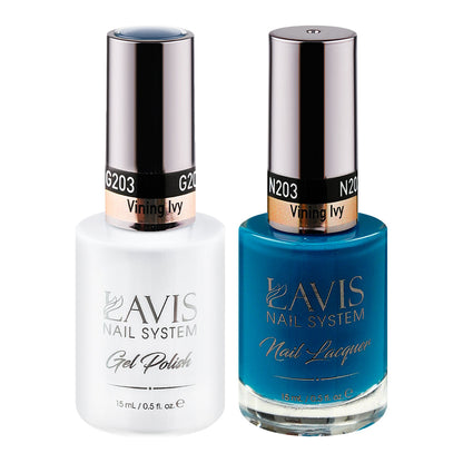 LAVIS 203 Vining Ivy - Gel Polish & Matching Nail Lacquer Duo Set - 0.5oz