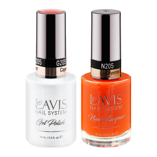 LAVIS 205 Cayenne Pepper - Gel Polish & Matching Nail Lacquer Duo Set - 0.5oz