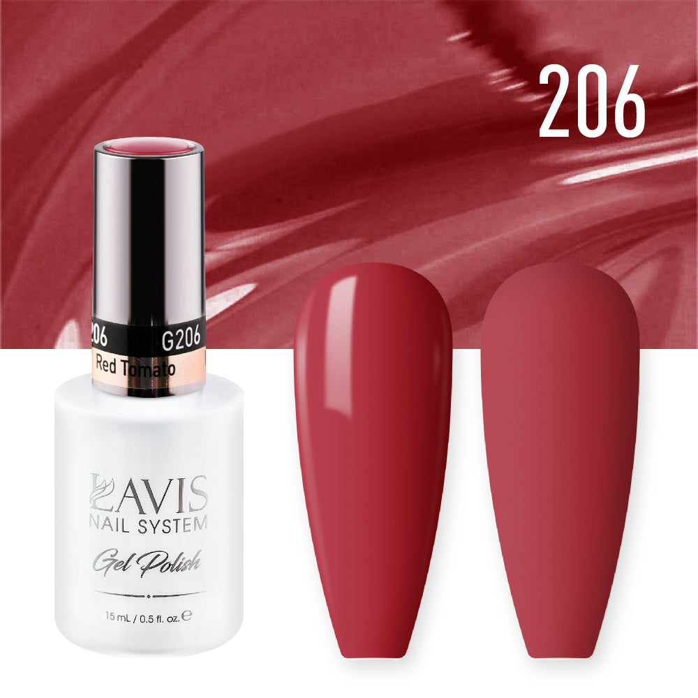 LAVIS 206 Red Tomato - Nail Lacquer 0.5 oz