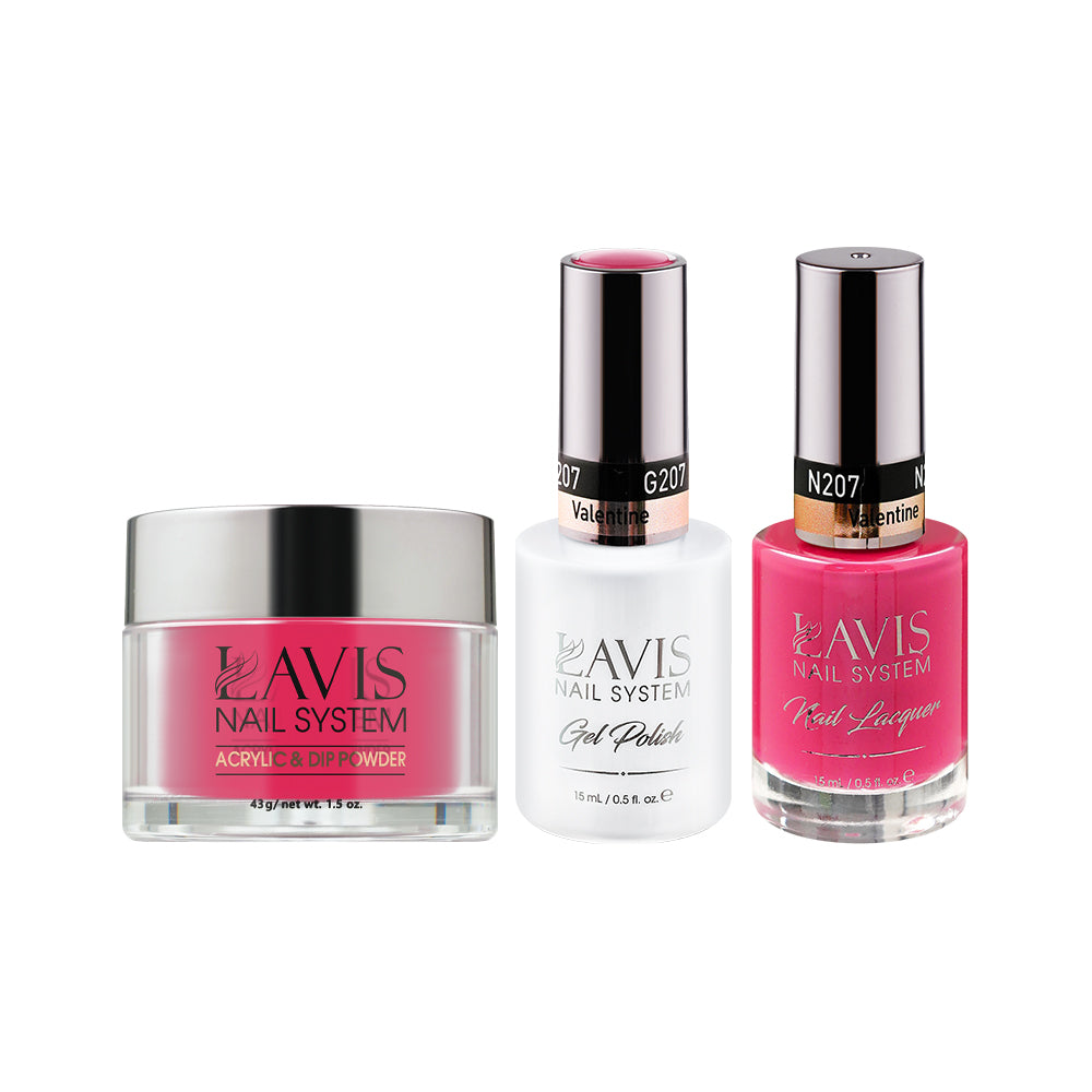 LAVIS 3 in 1 - 207 Valentine - Acrylic & Dip Powder, Gel & Lacquer