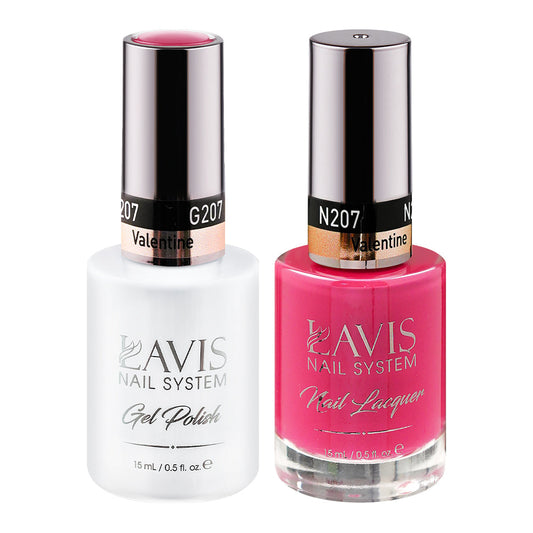 LAVIS 207 Valentine - Gel Polish & Matching Nail Lacquer Duo Set - 0.5oz