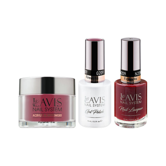 LAVIS 3 in 1 - 209 Fireworks - Acrylic & Dip Powder, Gel & Lacquer
