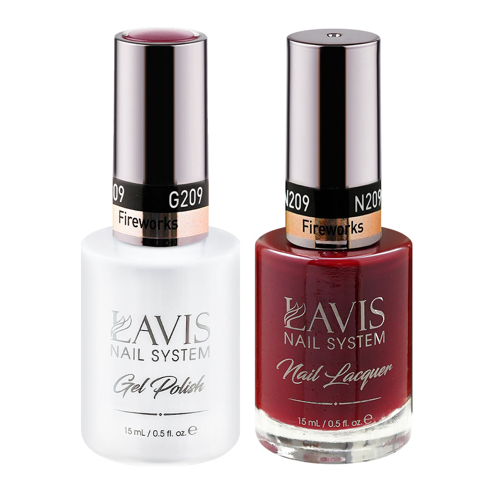 LAVIS 209 Fireworks - Gel Polish & Matching Nail Lacquer Duo Set - 0.5oz