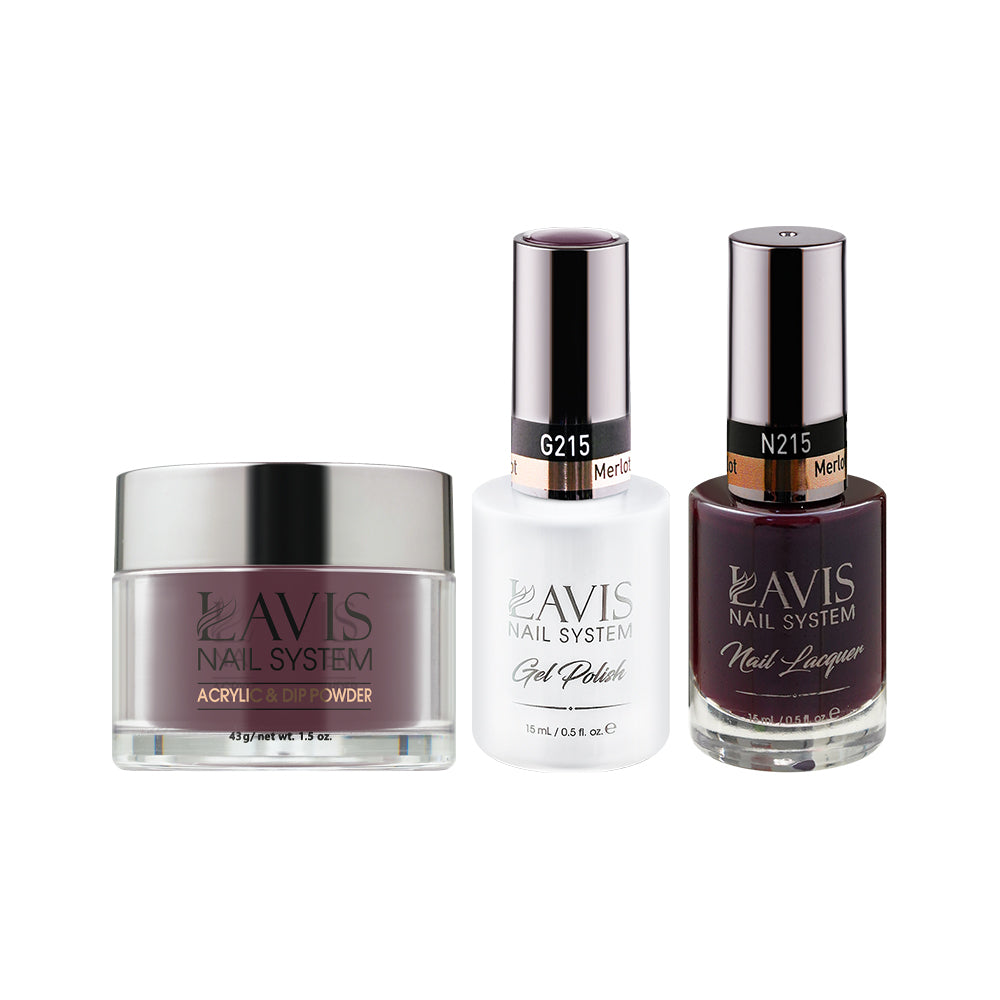 LAVIS 3 in 1 - 215 Merlot - Acrylic & Dip Powder, Gel & Lacquer