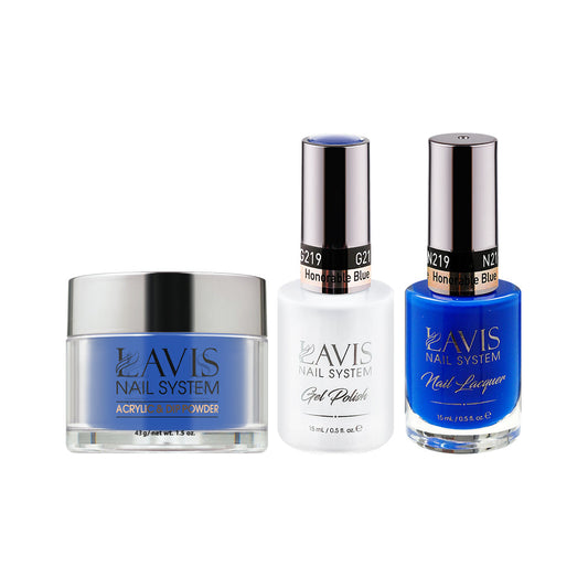 LAVIS 3 in 1 - 219 Honorable  Blue - Acrylic & Dip Powder, Gel & Lacquer