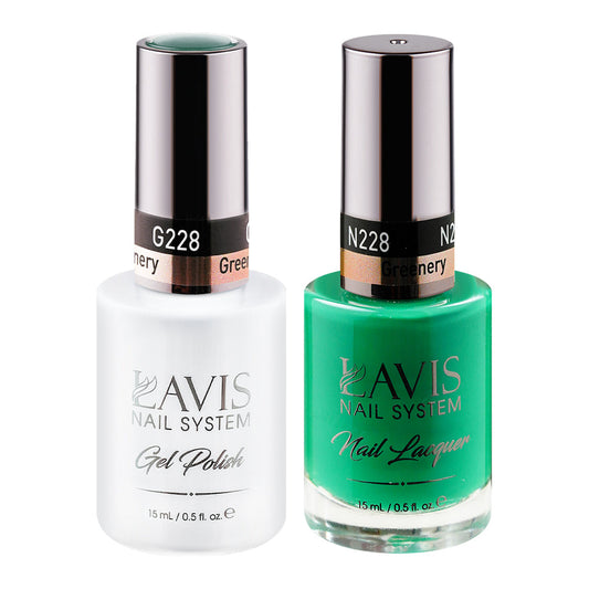 LAVIS 228 Greenery - Gel Polish & Matching Nail Lacquer Duo Set - 0.5oz